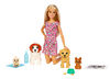 Barbie Doggy Daycare Doll, Pets Playset with Puppy that Poops and One that Pees, Plus Color-Change Paper and More