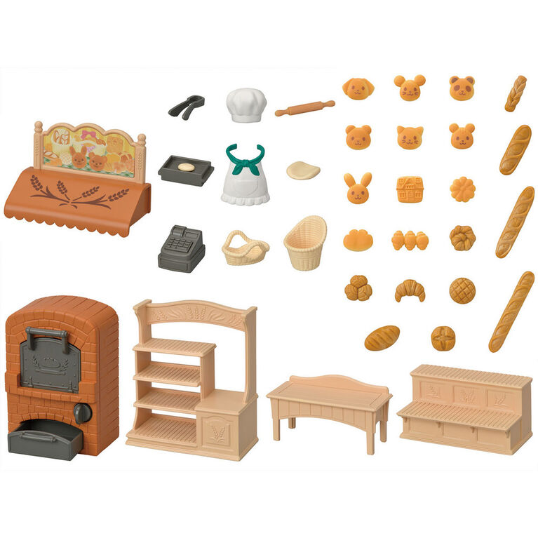 Calico Critters Bakery Shop Starter Set, Dollhouse Playset avec meubles et accessoires