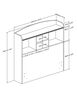 Summertime Bookcase Headboard with Storage- Pure White