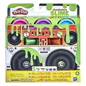 Play-Doh Nickelodeon Slime Rockin' Mix-ins Kit with 5 Colors and 3 Mix-in Bead Varieties, Non-Toxic