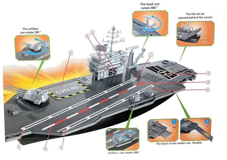 Dragon Wheels - Special Forces Aircraft Carrier - Includes 9 Vehicles