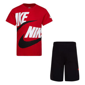 Nike Sportswear French Terry Cargo Shorts Set - Black - Size 2T