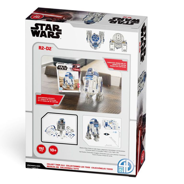 4D Build, Star Wars R2-D2, 3D Paper Model Kit, 192 Piece Paper