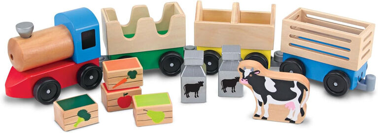 Melissa and Doug - Wooden Farm Train Set