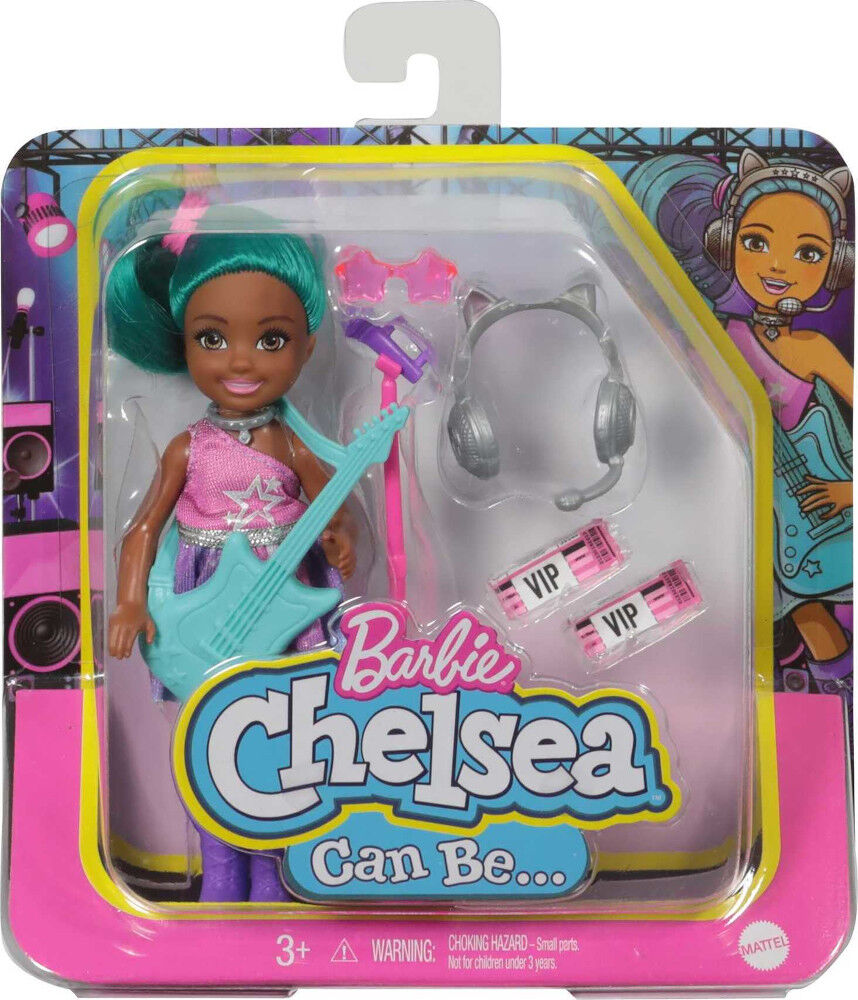 Barbie Chelsea Can Be Playset with Brunette Chelsea Rockstar Doll and Accessories