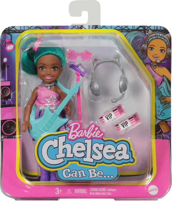 ​Barbie - Coffret de jeu Chelsea Peut être avec poupée Chelsea Vedette de rock brunette et accessoires
