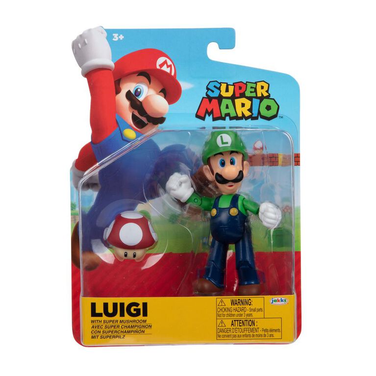  Figurine 4 pouces Nintendo - Luigi avec Champignon rouge