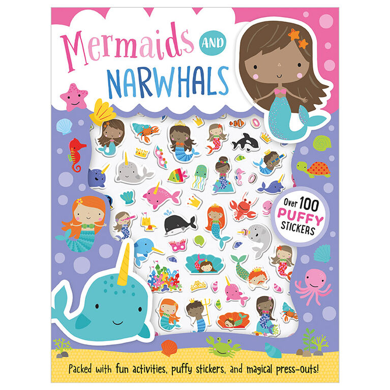 Puffy Stickers Mermaids and Narwhals - English Edition