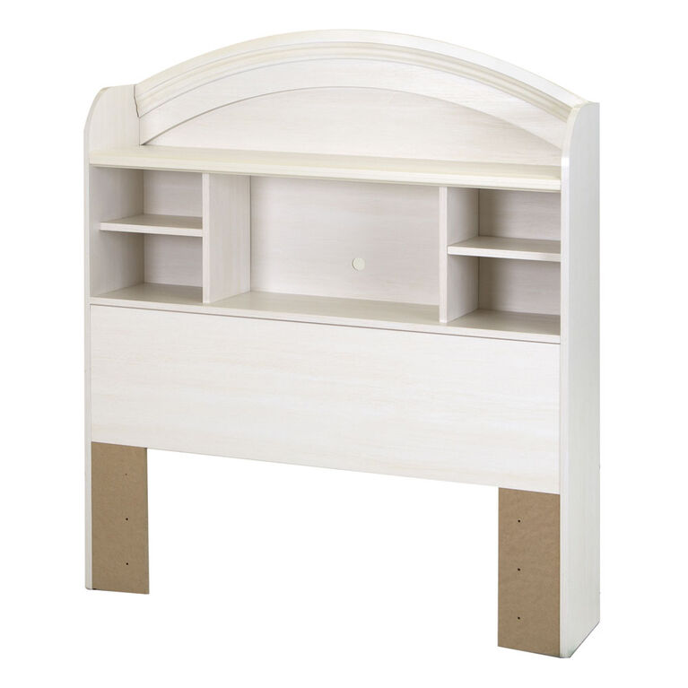 Country Poetry Bookcase Headboard- White Wash