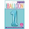 Blue Number 1 Shaped Foil Balloon 34"