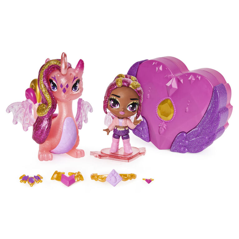 Hatchimals Pixies Riders, Crystal Charlotte Pixie and Draggle Glider Hatchimal Set with Mystery Feature