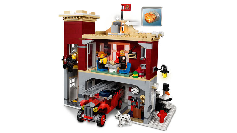 Lego Creator Expert Winter Village Fire Station 10263 Toys R Us Canada Welcome to the snowy lego® creator expert 10263 winter village fire station, where the firefighters are enjoying the calm of the holiday season. lego creator expert winter village fire station 10263