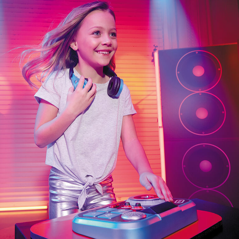 My Real Jam DJ Table, Toy DJ Mixing Table with Headphone Jack and Case - Headphones not included