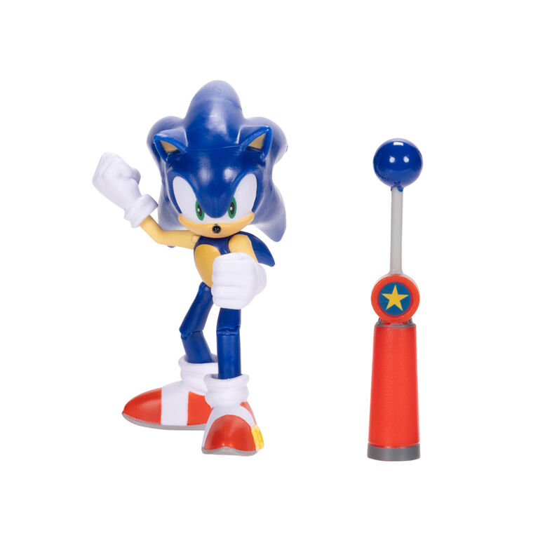 Sonic 4 Inch Figure - Modern Sonic with Blue Checkpoint