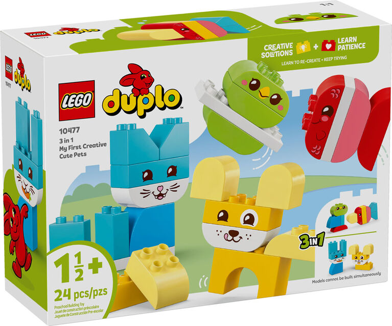 LEGO DUPLO Mon premier Les Animaux de Compagnie Cr&eacute;atifs 3 en 1, Jouet de Construction Cr&eacute;ative pour les Tout-petits 10477