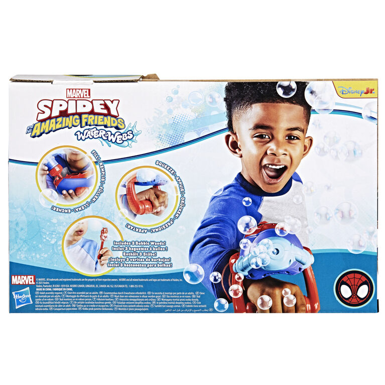 Marvel Spidey and His Amazing Friends Water-Webs Bubble Slinger Electronic Role Play Toy Marvel Spidey and His Amazing Friends Water-Webs Bubble Slinger Electronic Role Play Toy