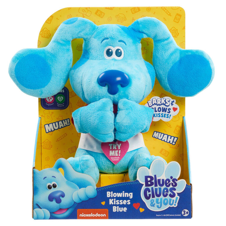 Blue's Clues and You! Blowing Kisses Blue Feature Plush Stuffed Animal with Sounds and Movement