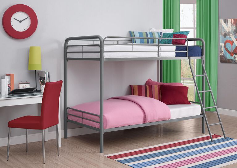 DHP Twin over Twin Bunk Bed -  Silver