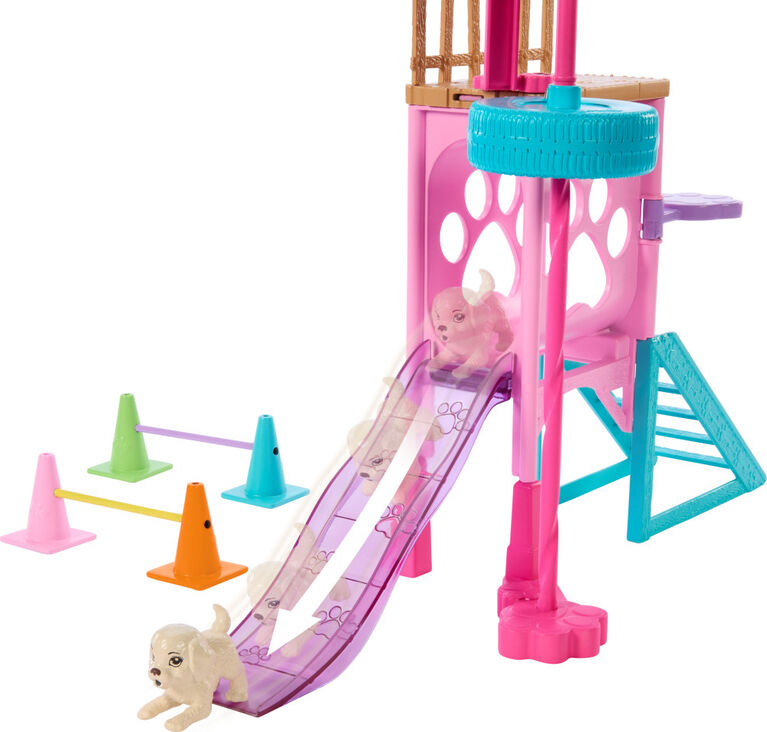 Barbie and Stacie to the Rescue Puppy Playground Playset with Doll, 3 Pet Dog Figures & Accessories