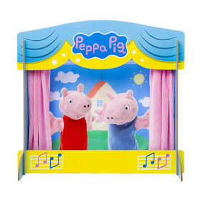 Peppa Pig - Wooden Jumbo Puppet Theatre with 2 Puppets