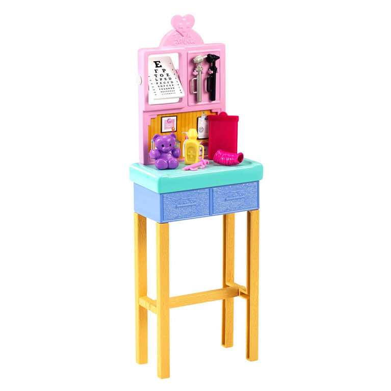 ​Barbie Pediatrician Playset, Doll (12-in/30.40-cm), Exam Table, X-ray, Stethoscope, Tool, Clip Board, Patient Doll, Teddy Bear