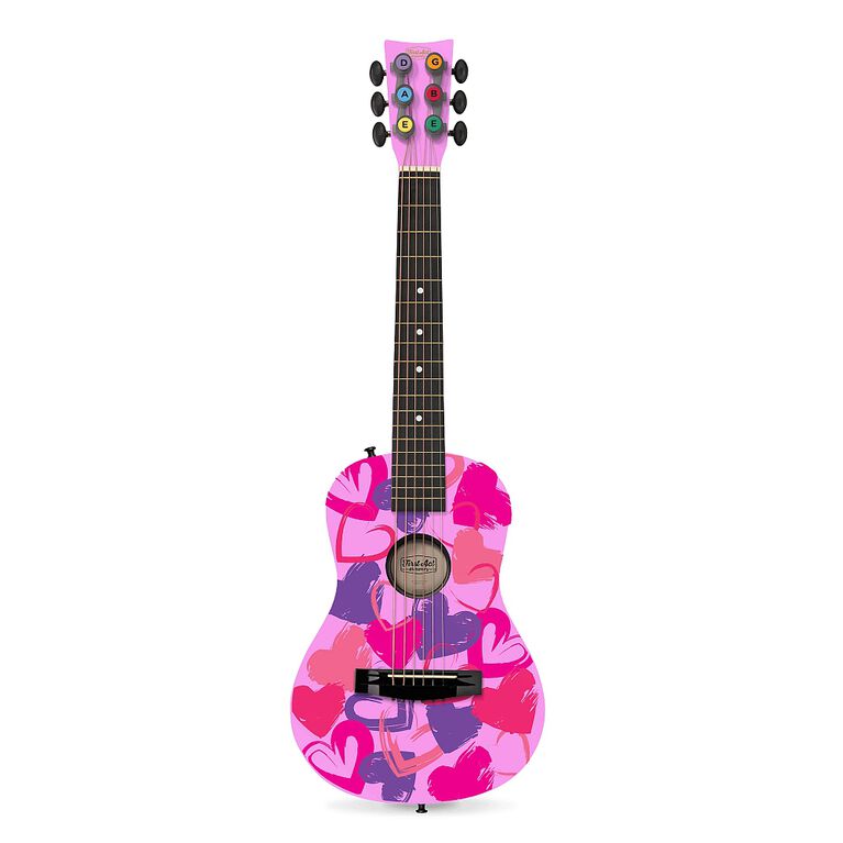 First Act Pink with Hearts 30" Acoustic Guitar