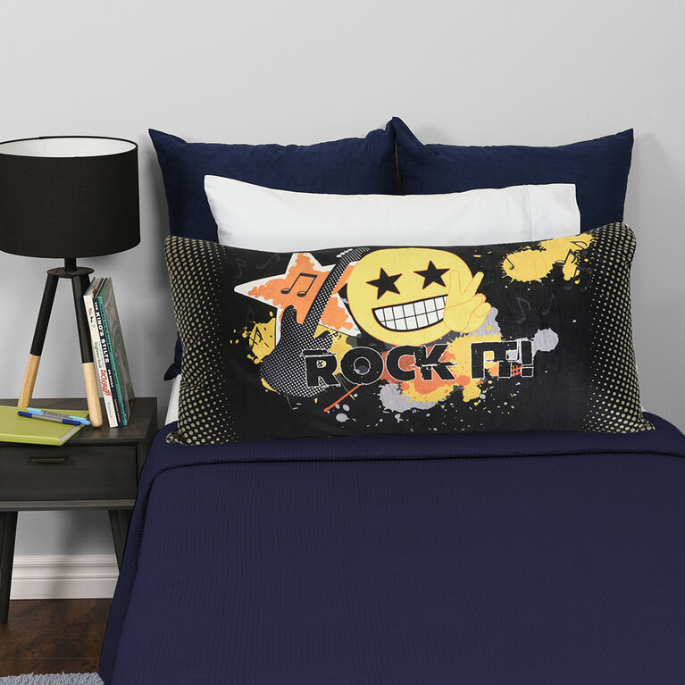 Emoji Plush Body Pillow 18"x36", Rock It
