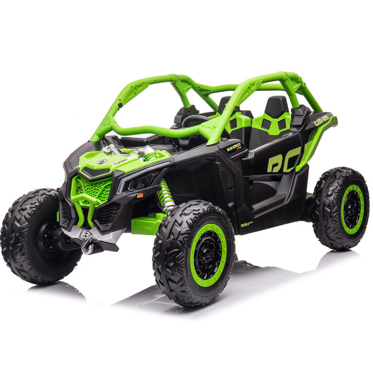KIDSVIP Can-Am Maverick 2X24V Buggy UTV 4X4 pour enfants et tout-petits avec RC - Vert