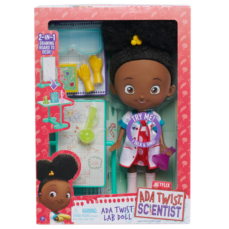 Ada Twist, Scientist Ada Twist Lab Doll, 12.5 Inch Interactive Doll with Research Lab Accessories, Talks and Sings the "The Brainstorm Song"
