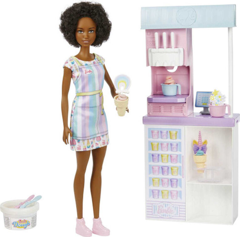 Barbie Ice Cream Shop Playset with 12-in Doll