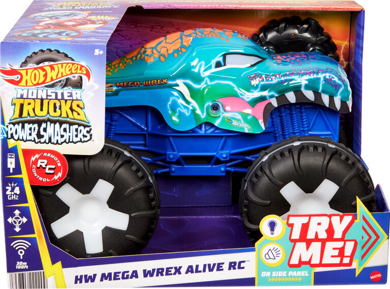 HOT WHEELS Monster Trucks 1:15 Scale HW MEGA-WREX ALIVE RC Vehicle