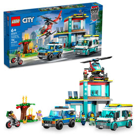 LEGO City Le QG des véhicules de secours 60371 Ensemble de jeu de construction (706 pièces)