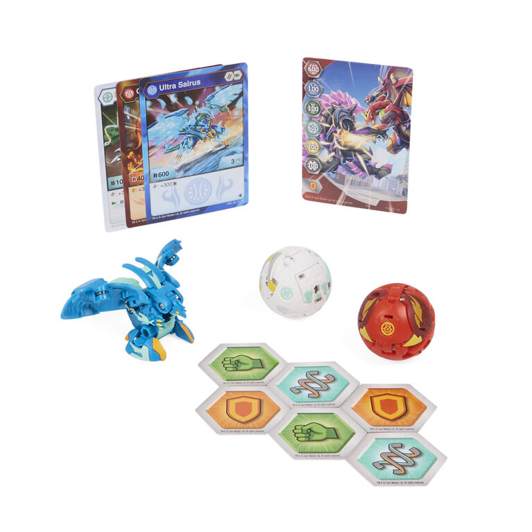 Bakugan Evolutions Starter Pack 3-Pack, Sairus Ultra with Colossus and Sectanoid, Collectible Action Figures