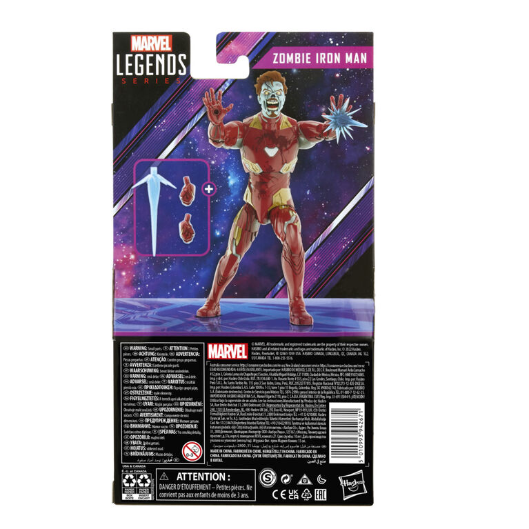 Marvel Legends Series MCU Disney Plus What if Zombie Iron Man Action Figure 6-inch Collectible Toy, 4 Accessories