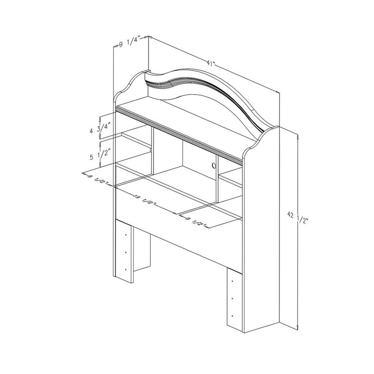 Savannah Bookcase Headboard with Storage- Sand Oak