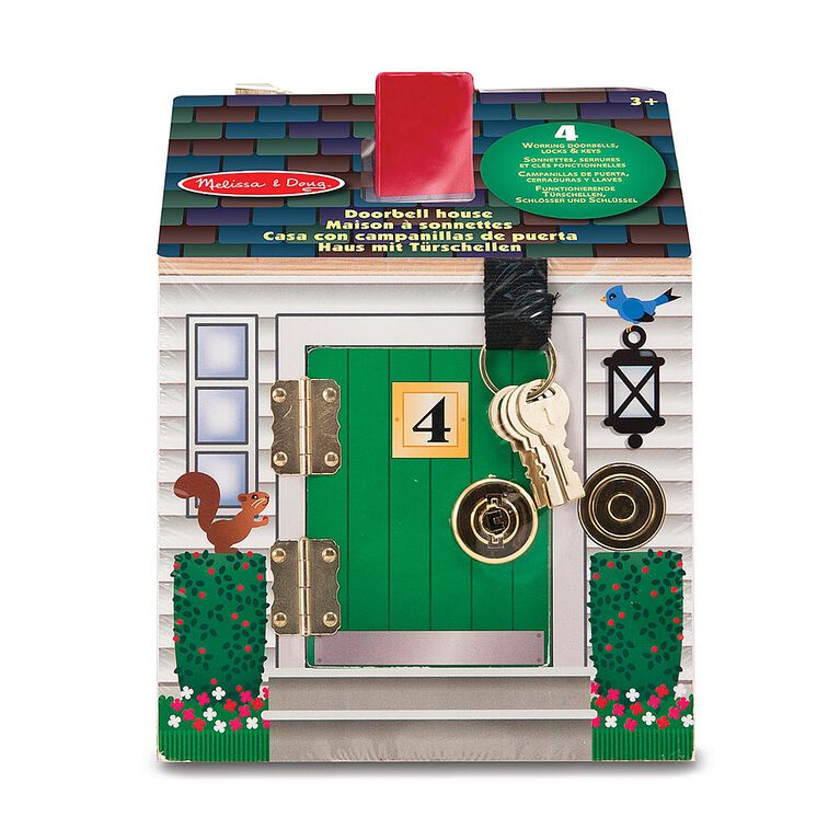 Melissa & Doug - Maison en bois avec sonnette - les motifs peuvent varier