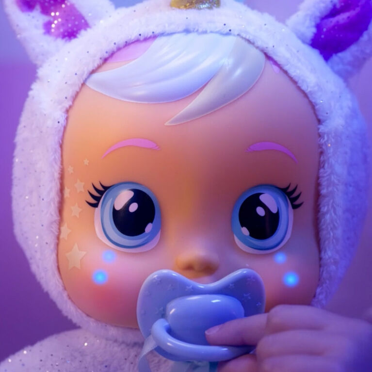 Poupée Cry Babies Bonne nuit Dreamy avec voyants DEL, pour filles et garçons de 18 mois et plus