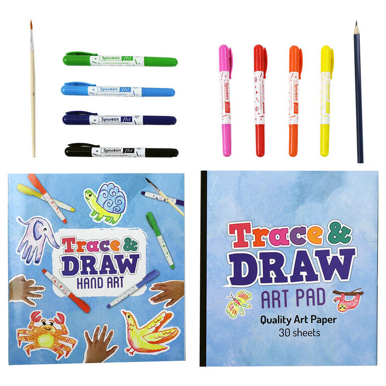 SpiceBox Children's Art Kits Imagine It Trace and Draw Hand Art - English Edition
