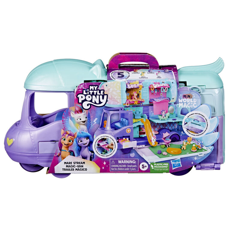 My Little Pony Playset Mini World Magic Mare Stream, Buildable Trailer Camper Van, Mini My Little Pony Toys