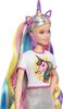 Poupée Barbie Cheveux fantaisie avec looks de sirène et licorne