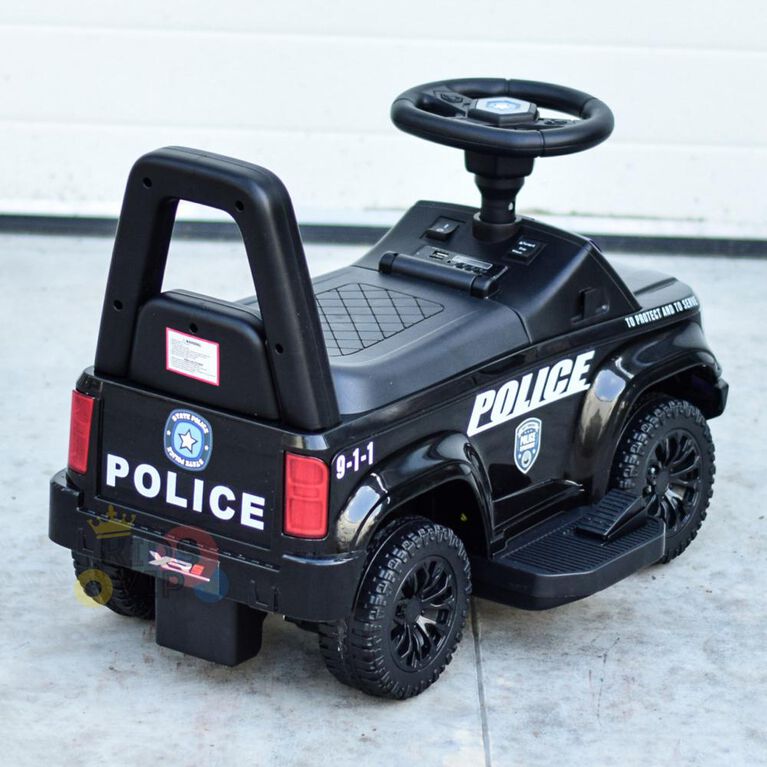 KIDSVIP 3-IN-1 Toddlers' Police Edition 6V Electric Ride-On and Push Car