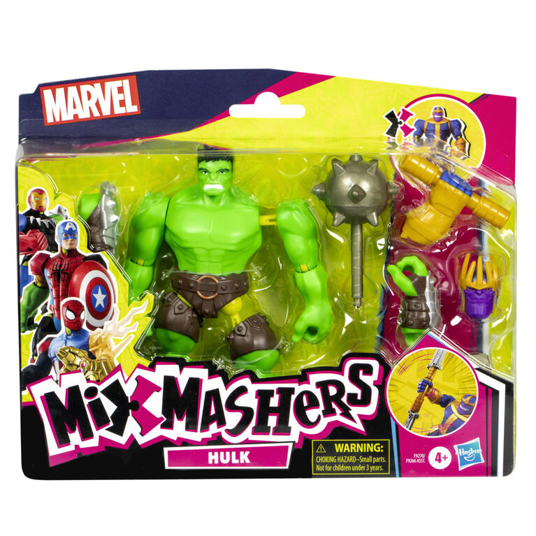MixMashers Marvel Avengers, figurine personnalisable Hulk deluxe à mélanger et combiner avec accessoires