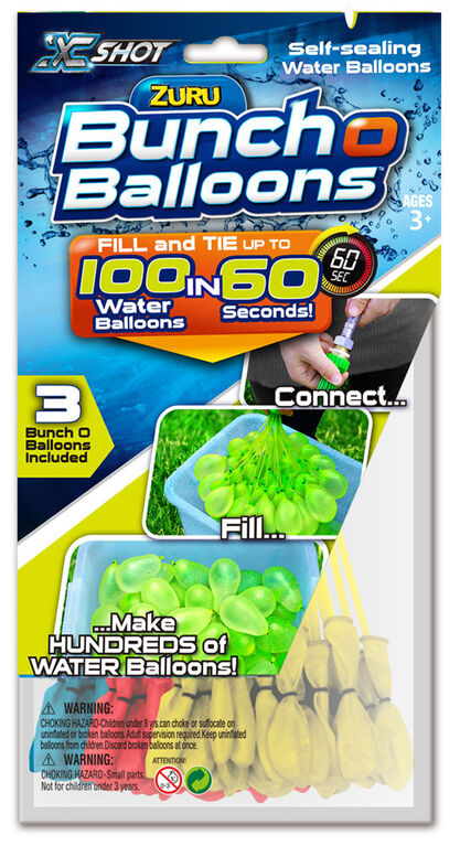 Bunch O Balloons - Water Balloons, Blue/Yellow/Red