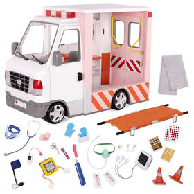 Ensemble Véhicule électronique pour poupée 46 cm, Rescue Ambulance, Our Generation