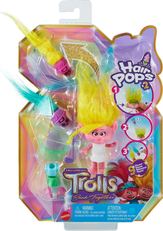 DreamWorks Trolls Band Together Hair Pops Viva Small Doll and Accessories, Toys Inspired by the Movie