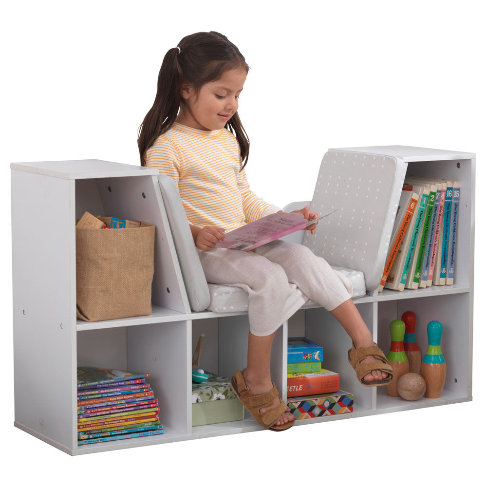 Bookcase with Reading Nook White