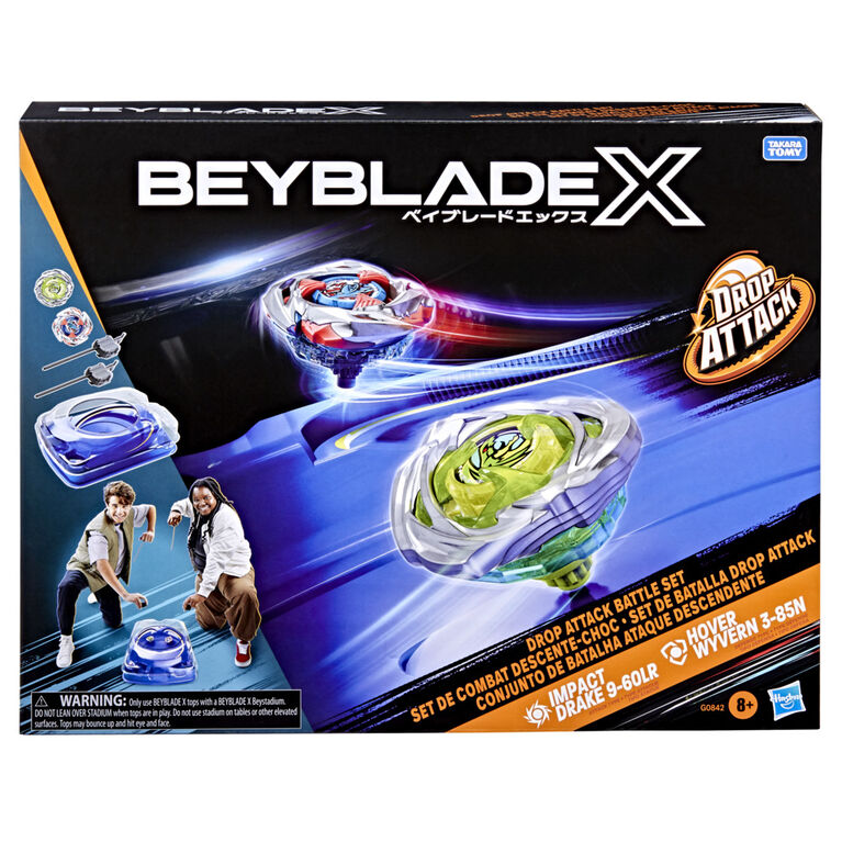 Beyblade X Drop Attack Battle Set with Beystadium Arena, 2 Right-Spinning Takara Tomy Tops, 2 Launchers, Battling Tops Game Toys Beyblade X Drop Attack Battle Set with Beystadium Arena, 2 Right-Spinning Takara Tomy Tops, 2 Launchers, Battling Tops Game Toys