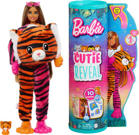 Barbie Cutie Reveal Chelsea Doll and Accessories, Jungle Series, Tiger-Themed Small Doll Set