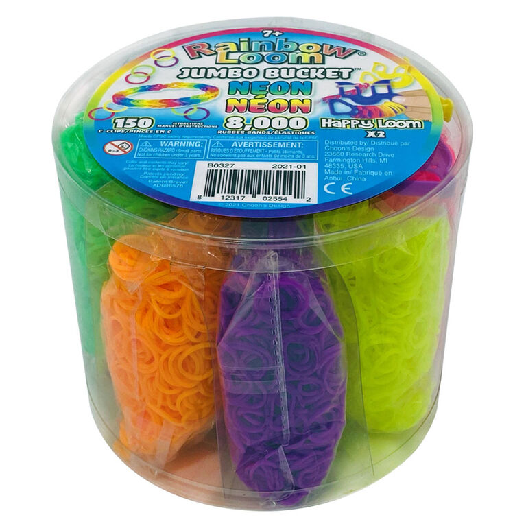 Neon Rubber Bands Bucket with Happy Looms Toys R Us Canada