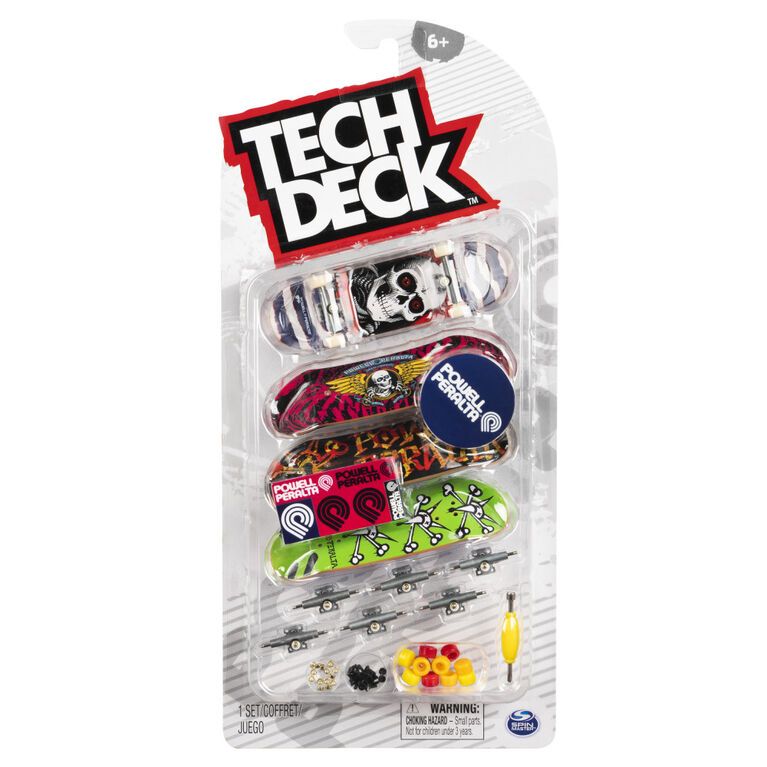 Tech Deck, Coffret de 4 fingerboards Ultra DLX Fingerboard, Powell Peralta Skateboards, Mini-skateboards à collectionner et personnaliser